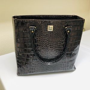 KATE SPADE • crocodile chocolate tote - good condition